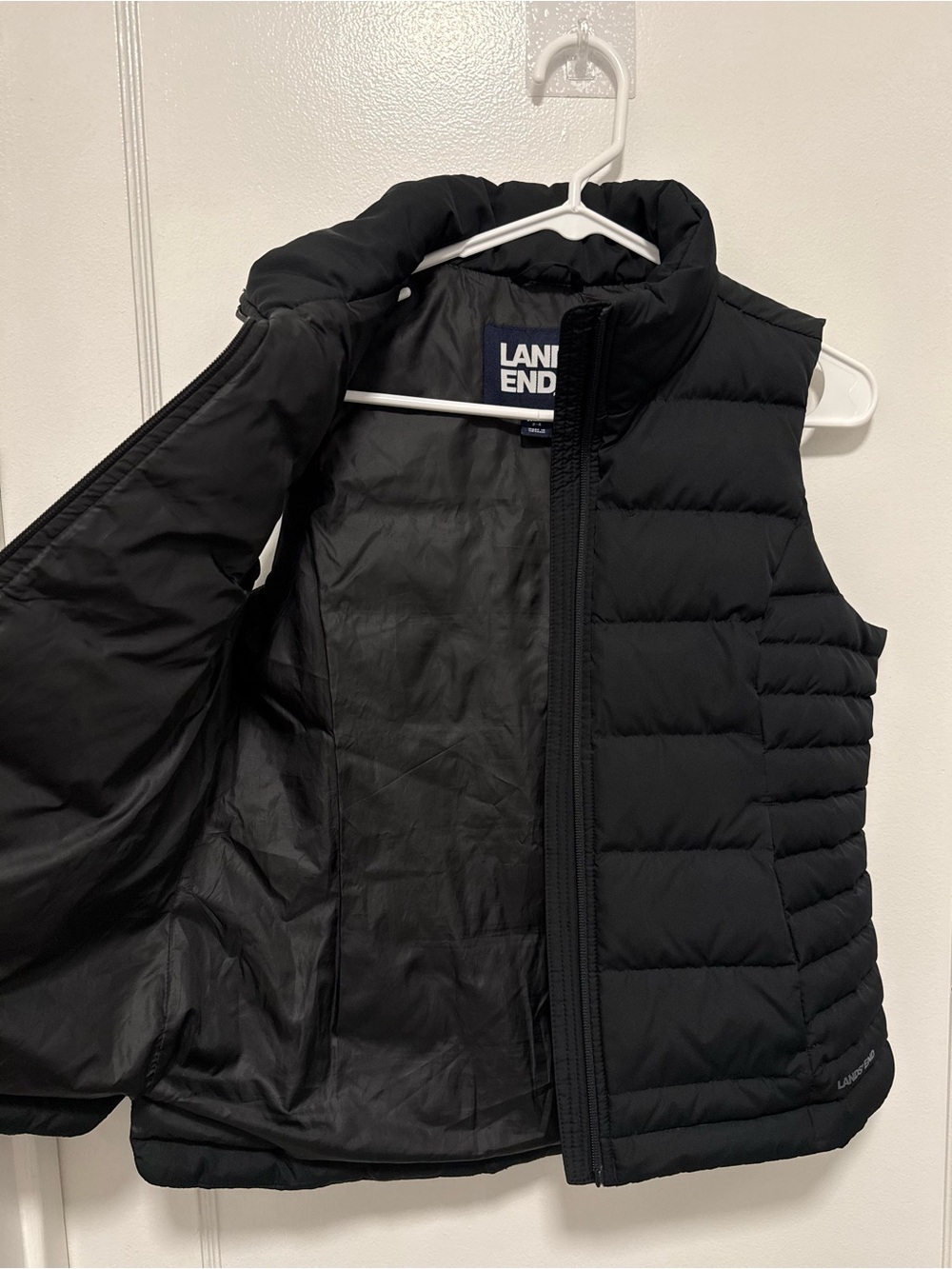 Lands’ End Black Down Puffer Vest Women’s XS Full Zip Quilted - Picture 10 of 16